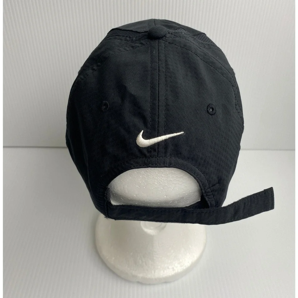 Nike Golf Black Baseball Cap Embroidered M&ET Logo Swoosh Men One Size - Picture 2 of 7